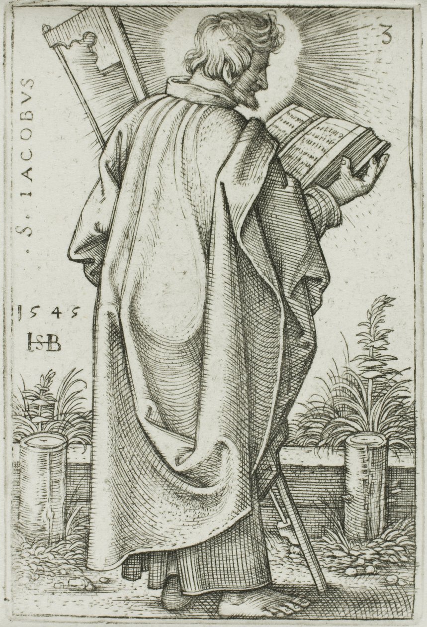 St. James Minor, levy 3 kirjasta Kahdestatoista apostolia tekijältä Hans Sebald Beham