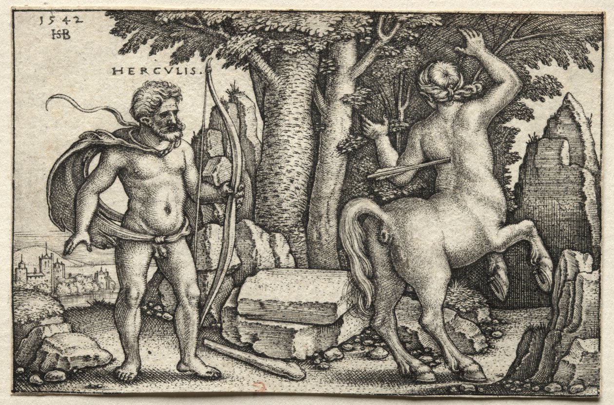 Hercules ampuu Nessusta tekijältä Hans Sebald Beham