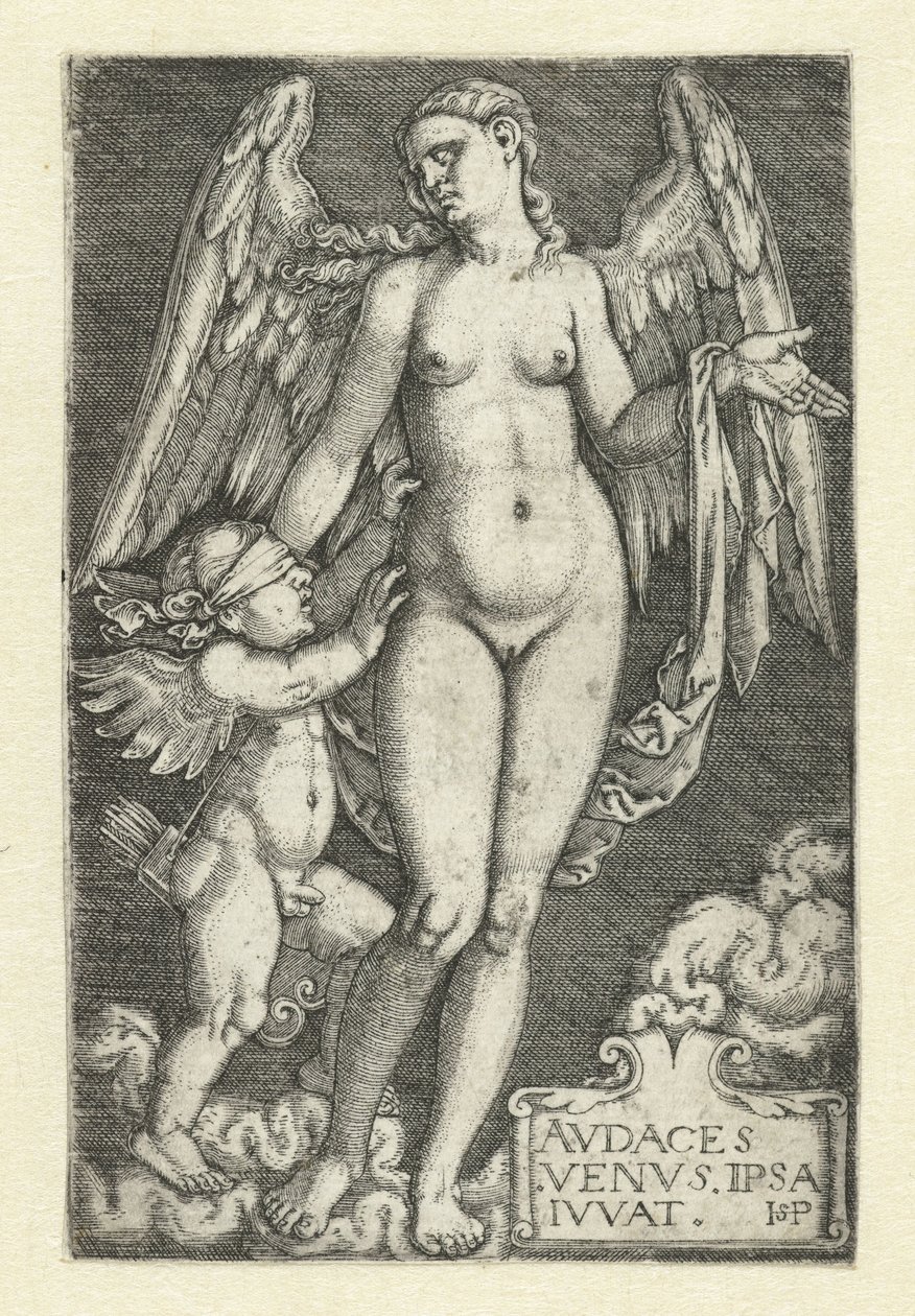 Venus ja Cupid Avdaces Venvs ipsa ivvat (otsikko objektissa) tekijältä Hans Sebald Beham