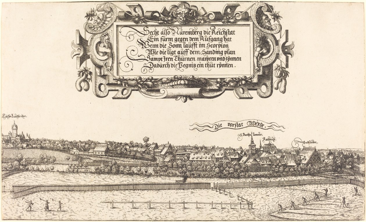 Näkymä Nürnbergiin idästä [oikea osa], 1552. tekijältä Hans Sebald Lautensack