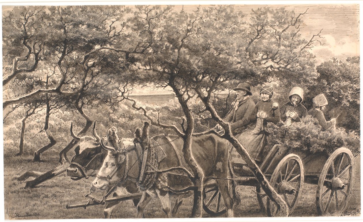 Nastallinen ajoneuvo. Metsän läpi. Hammerum Herred tekijältä Hans Smidth