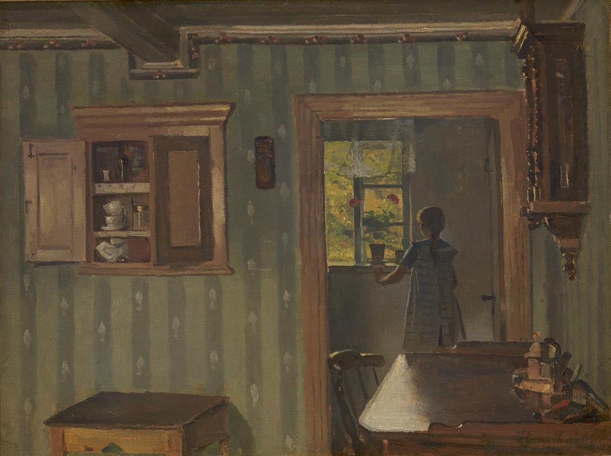 Sisustus pienen tytön kanssa tekijältä Hans Smidth