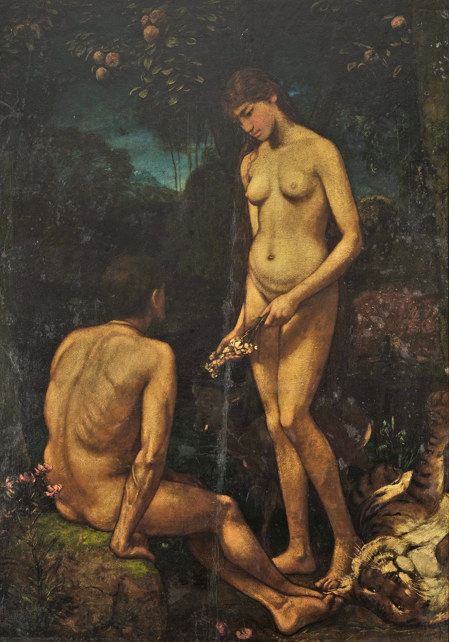 Aadam ja Eeva tekijältä Hans Thoma