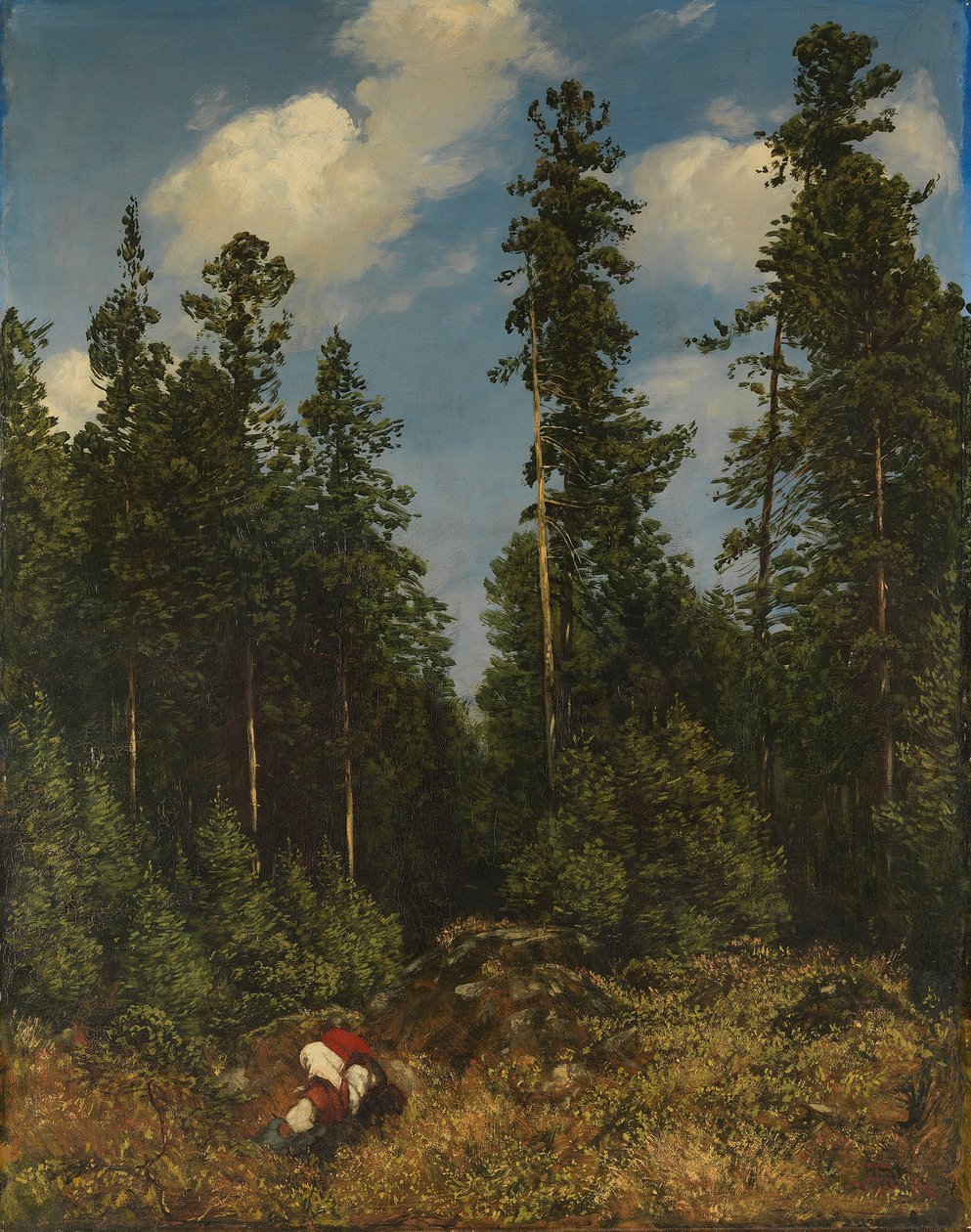 Mustametsäkuusi (marjanpoimijat) tekijältä Hans Thoma