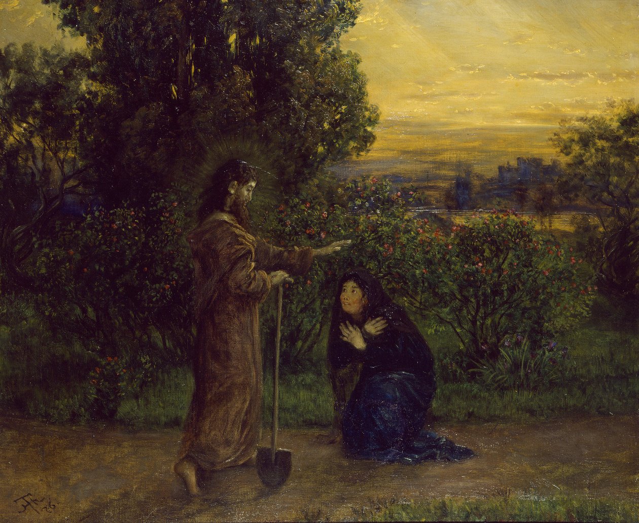 Kristus ilmestyy Maria Magdalenalle tekijältä Hans Thoma