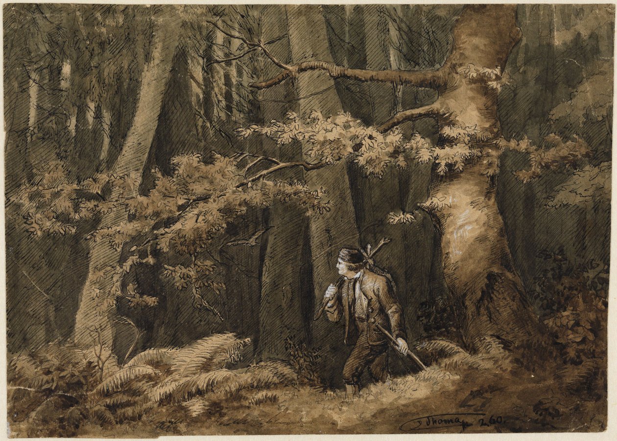 Metsästäjä metsässä tekijältä Hans Thoma