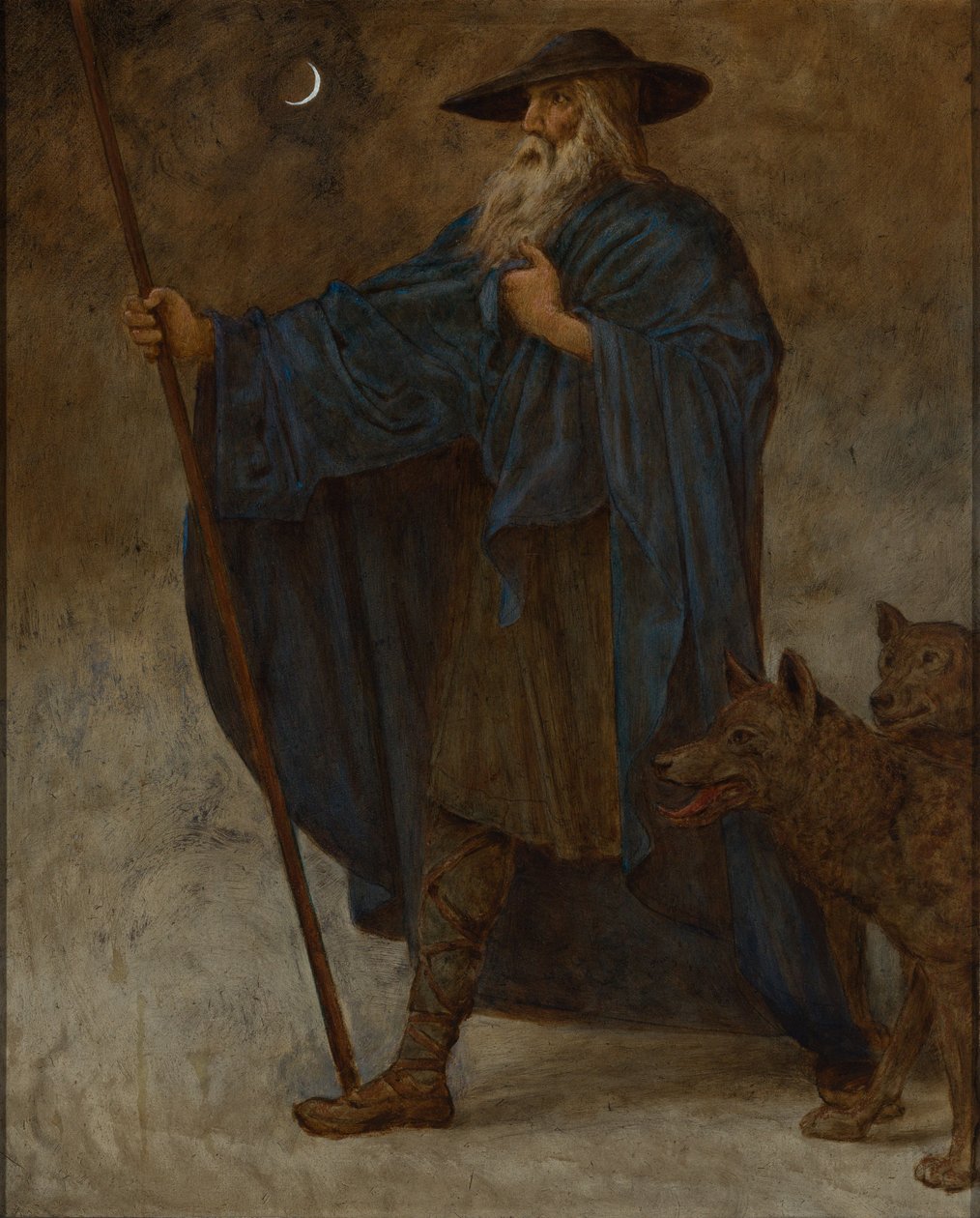 Joulukuu (Wotan ja sudet) tekijältä Hans Thoma