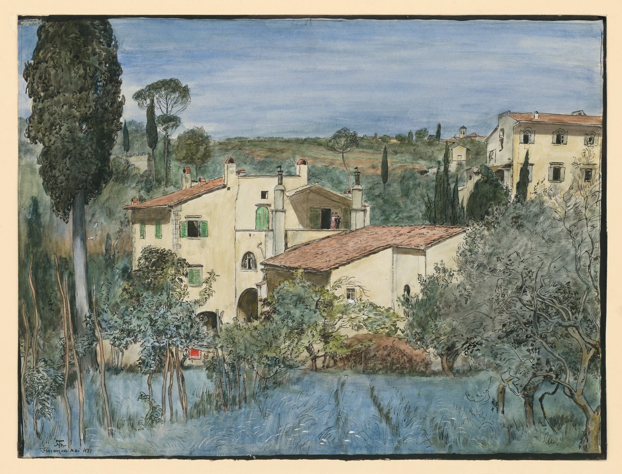 Huvila Firenzen laitamilla tekijältä Hans Thoma
