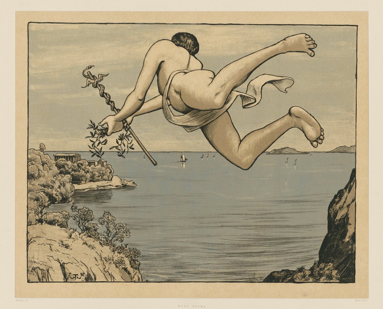 Lentävä Merkurius tekijältä Hans Thoma