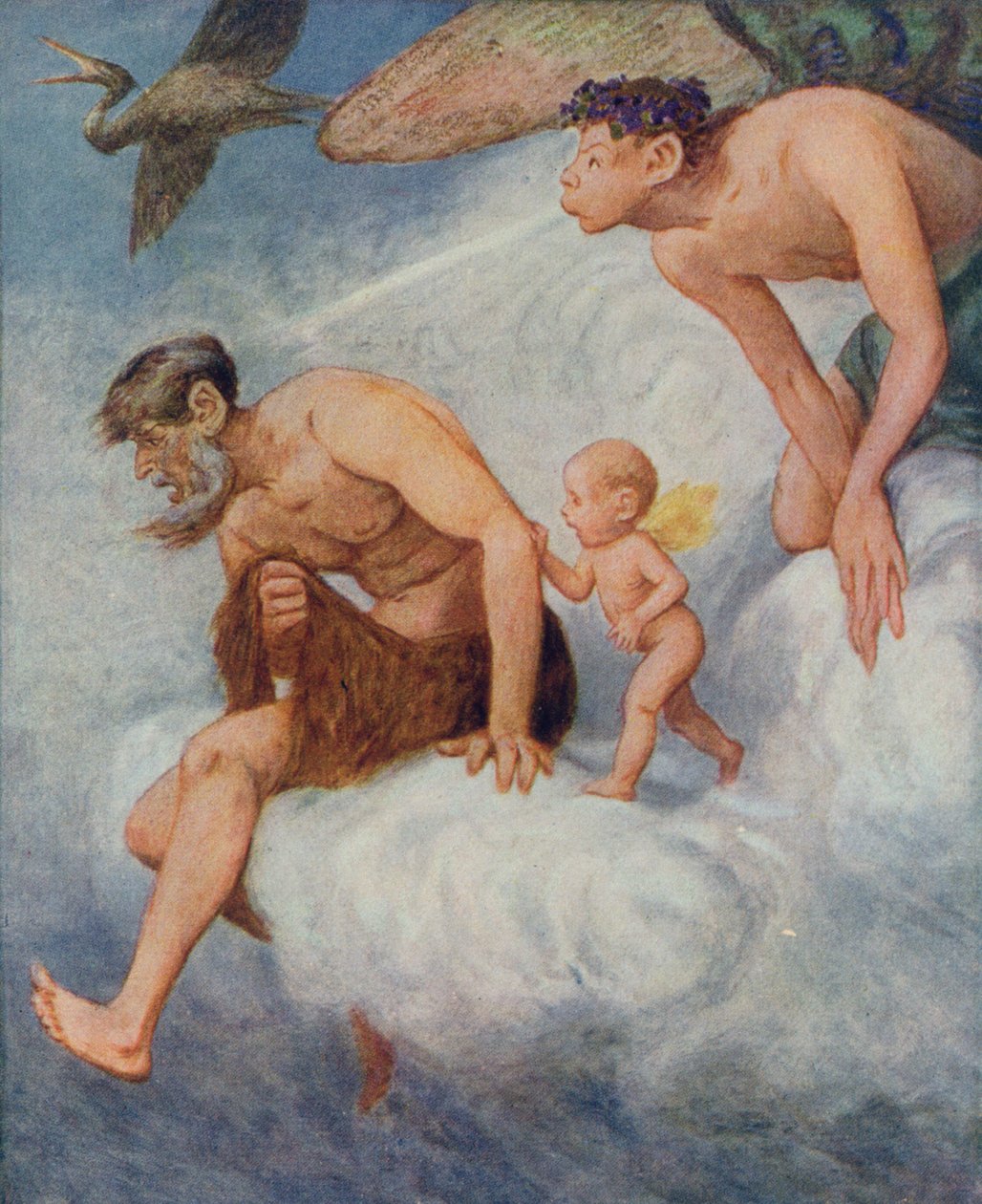 Maaliskuu, kuvitus "Festkalenderista", julkaistu Leipzigissä n. 1910 tekijältä Hans Thoma