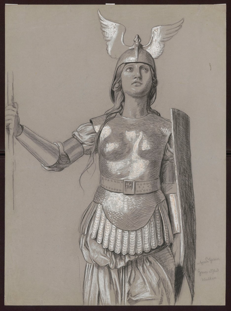 Valkyyrian puvun luonnos tekijältä Hans Thoma