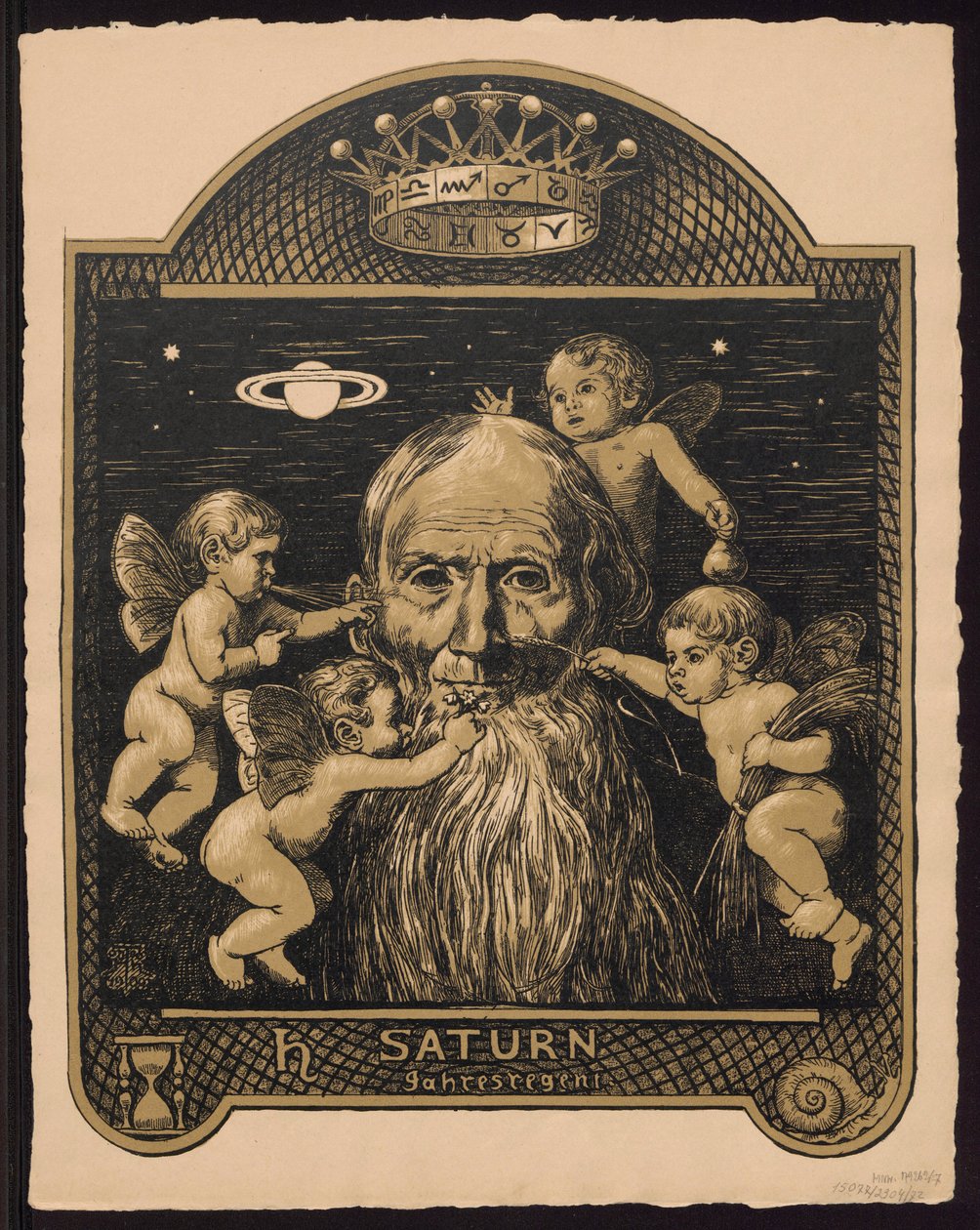 "Saturn vuoden hallitsijana". Luonnoksia "Ikuiseen kuvakalenteriin", osa II tekijältä Hans Thoma