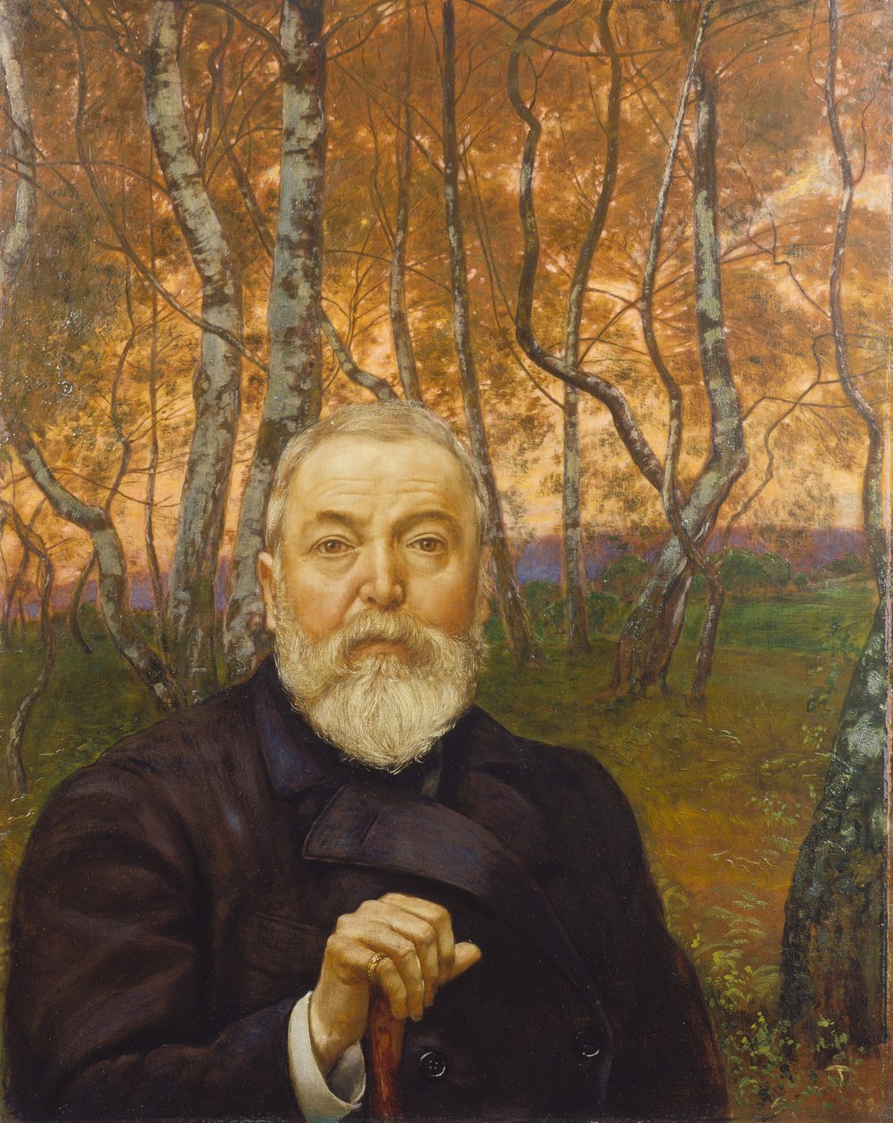 Omakuva koivulehdossa tekijältä Hans Thoma