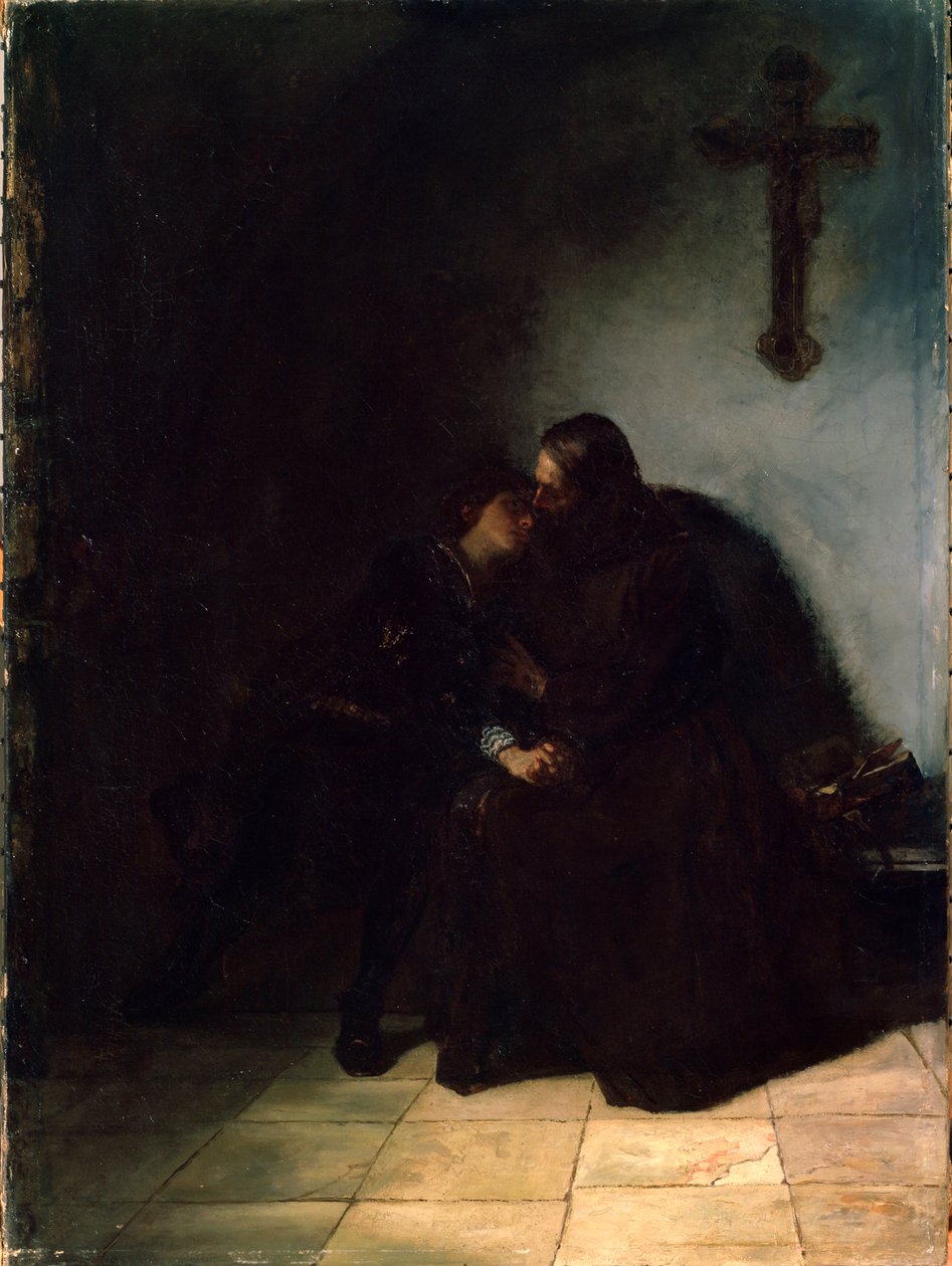 Vankien jäähyväiset, 1860-1900. Saksalainen maalaus tekijältä Hans Thoma