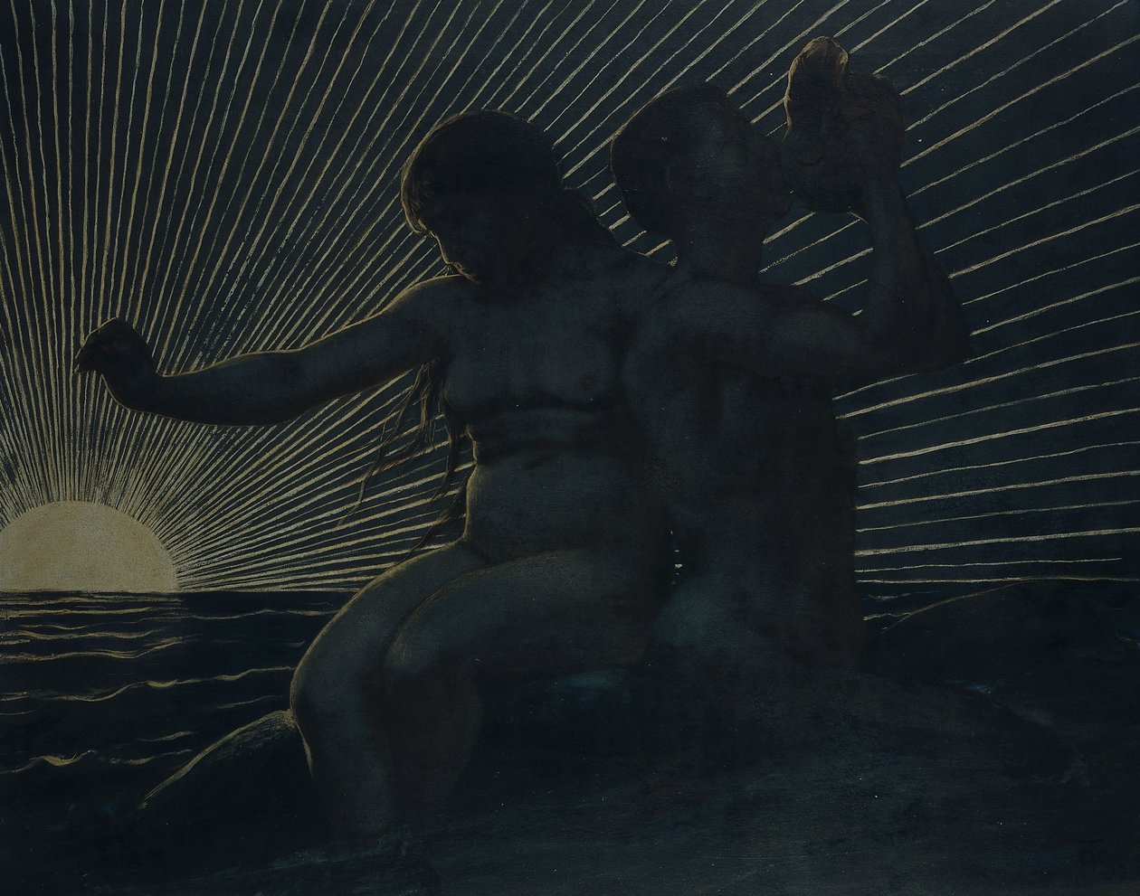 Triton-pari, 1892 tekijältä Hans Thoma