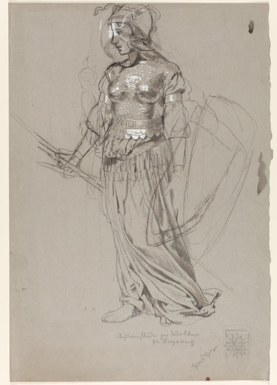 Valkyrie (pukusuunnitelma Bayreuthia varten) tekijältä Hans Thoma