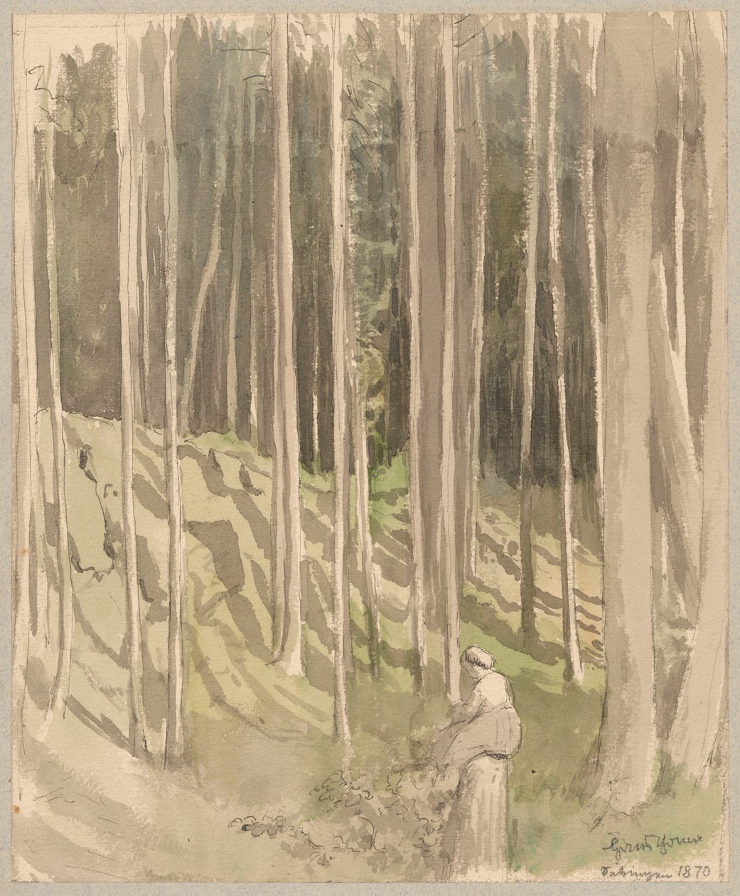 Näkymä metsään Bad Säckingenissä tekijältä Hans Thoma