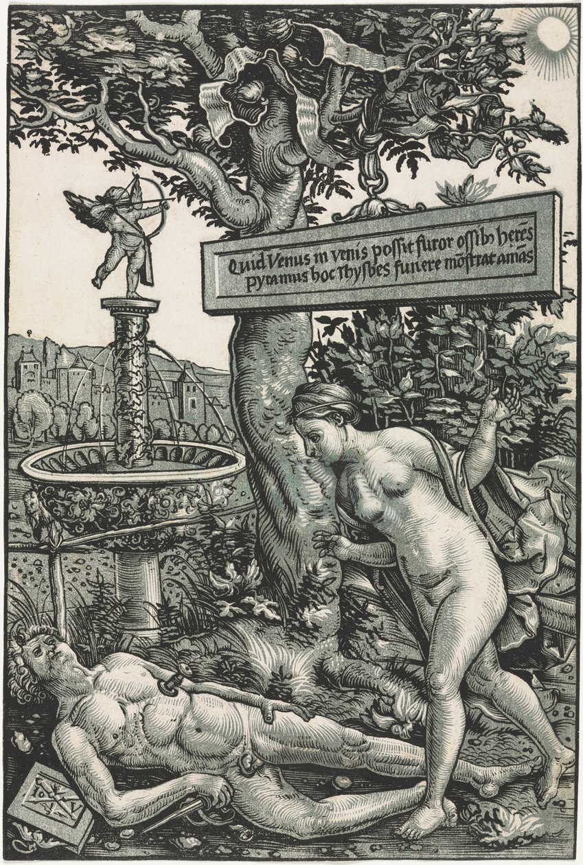 Pyramus ja Thisbe, c. 1510. tekijältä Hans Wechtlin