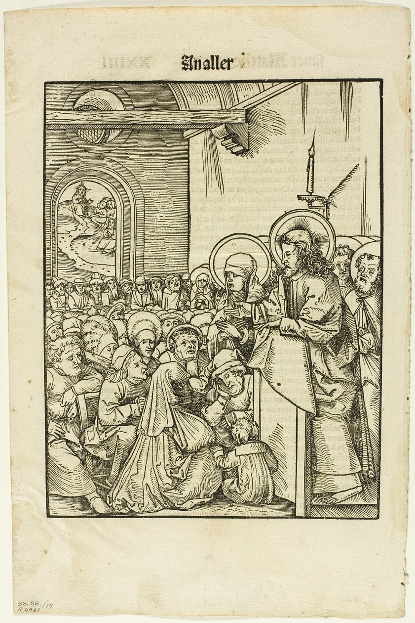 Kristus saarnaa, teoksesta Leben Jesu Christi, levy 19 teoksesta Puupiirroksia XVI vuosisadan kirjoista. tekijältä Hans Wechtlin I