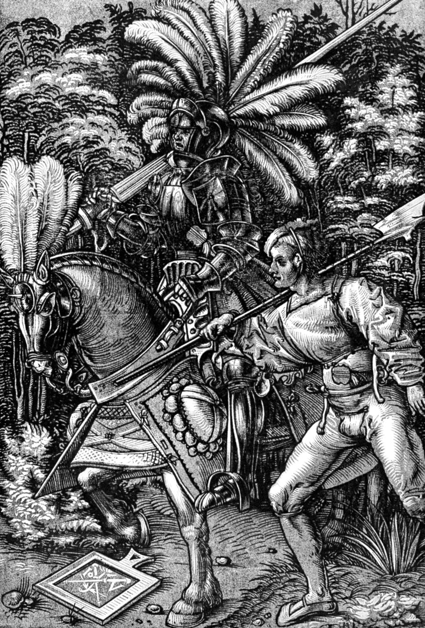 "Knight and Squire", 1500-luvun alku, 1929 tekijältä Hans Wechtlin the Elder