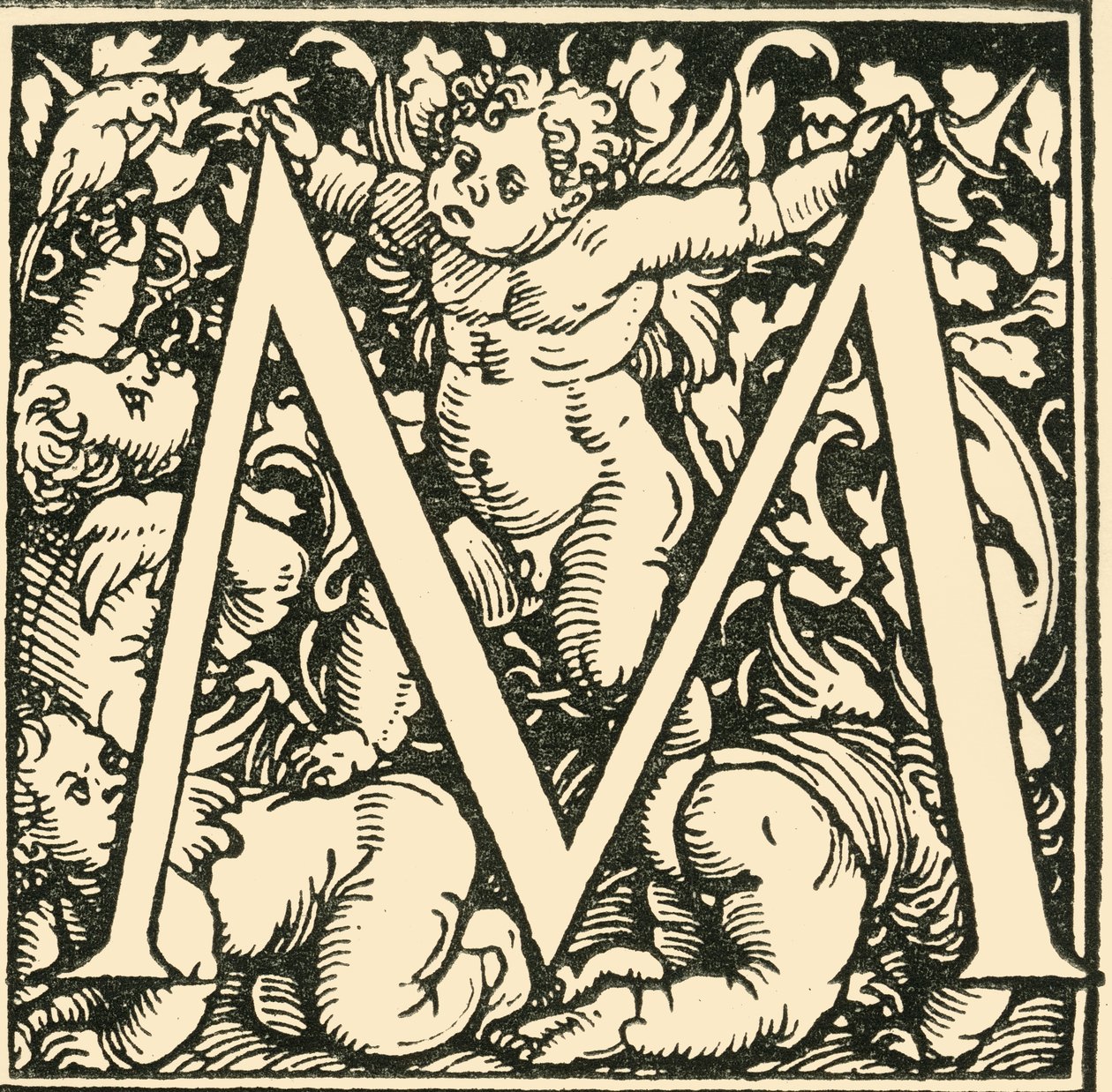 M - Hans Weiditzin aakkoset, c1520-1521, 1908. tekijältä Hans Weiditz