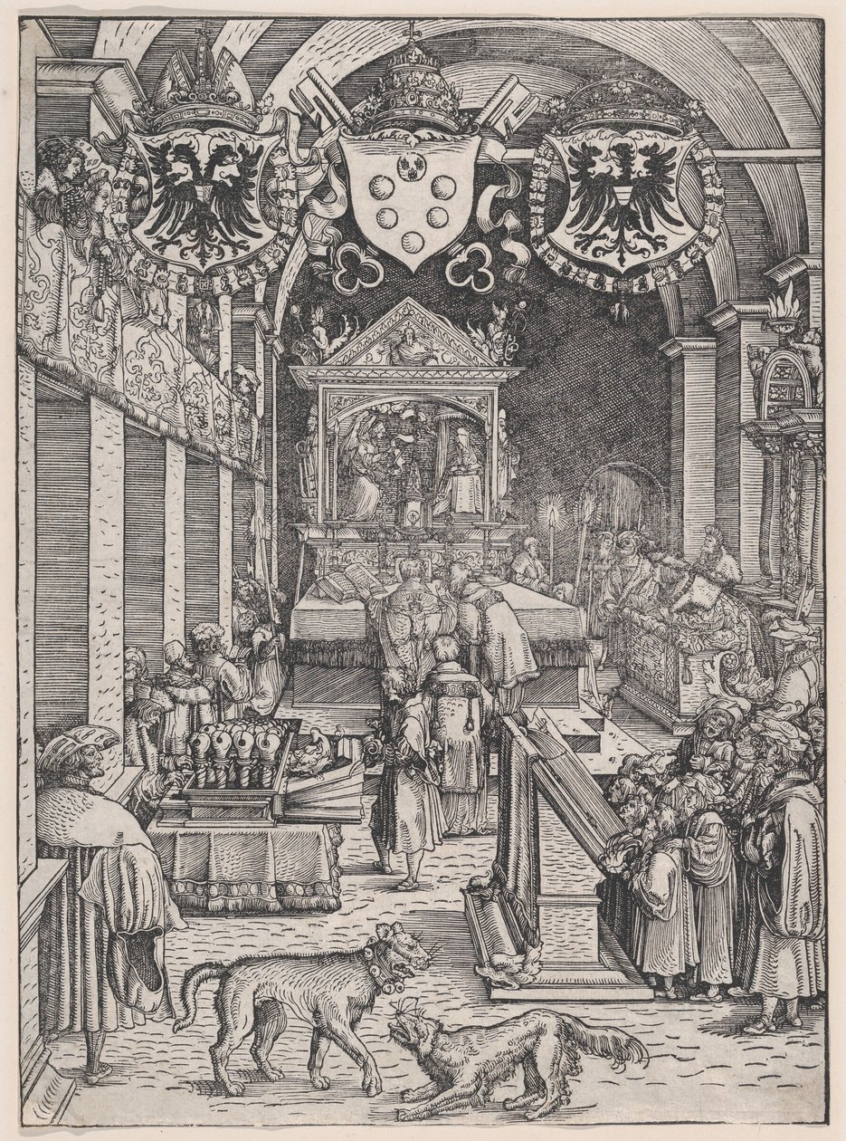 Maximilian I kuulomessu, n. 1515. tekijältä Hans Weiditz