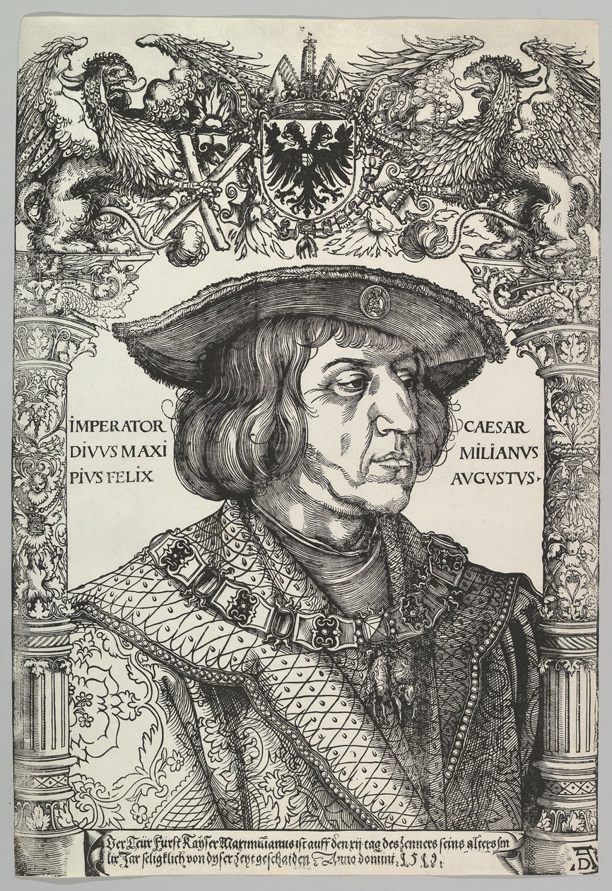 Keisari Maximilian I:n muotokuva, 1519. tekijältä Hans Weiditz