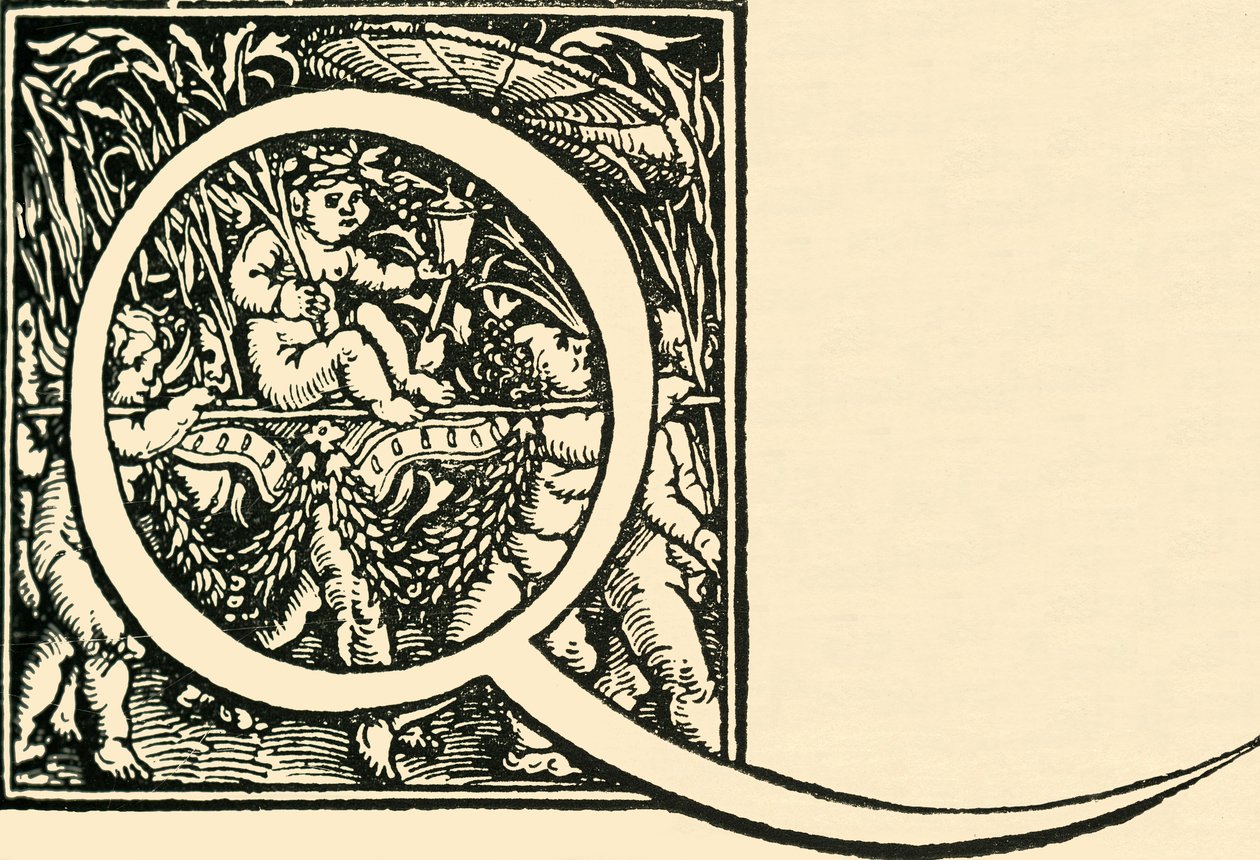 Q – Hans Weiditzin aakkoset, c1520-1521, 1908. tekijältä Hans Weiditz