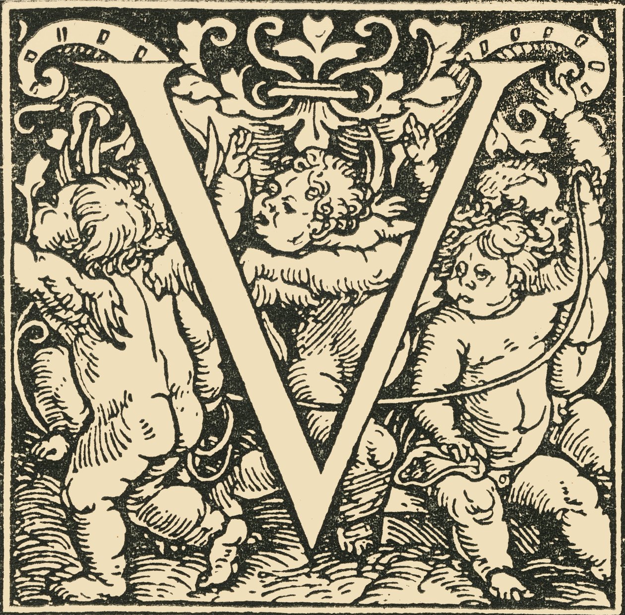 V - Hans Weiditzin aakkoset, c1520-1521, 1908. tekijältä Hans Weiditz