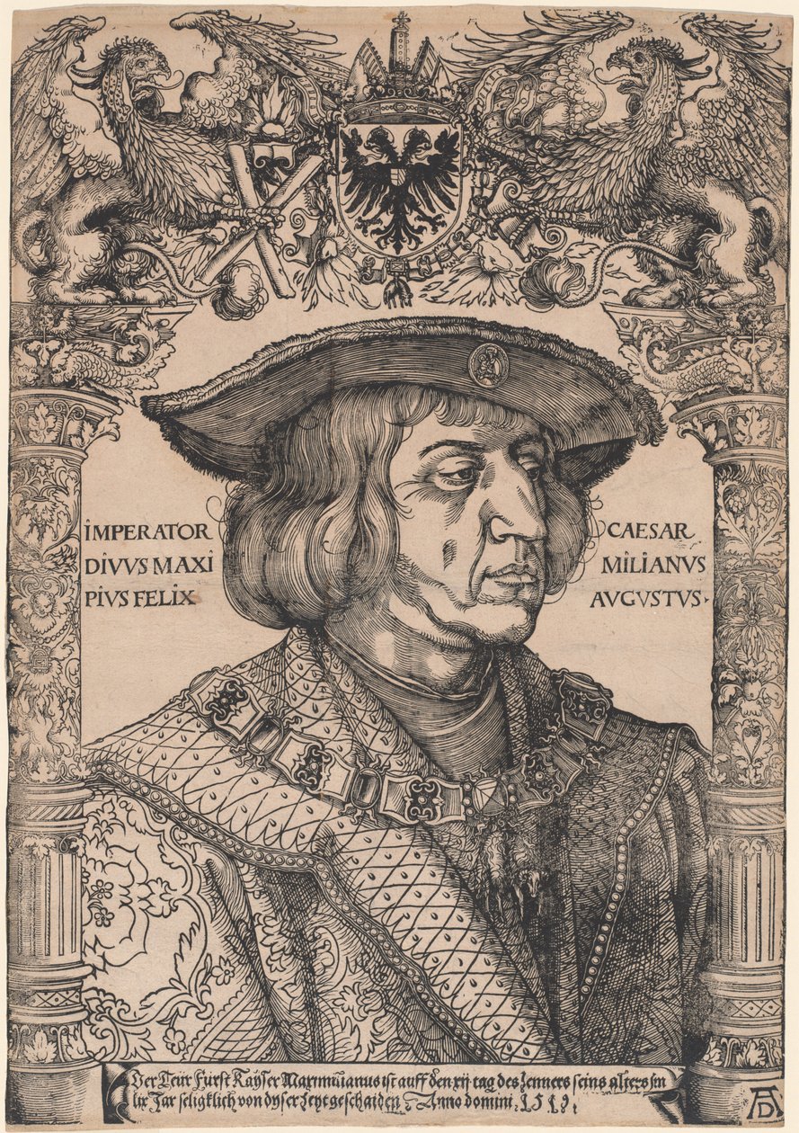 Keisari Maximilian I tekijältä Hans Weiditz, II, after Albrecht Dürer