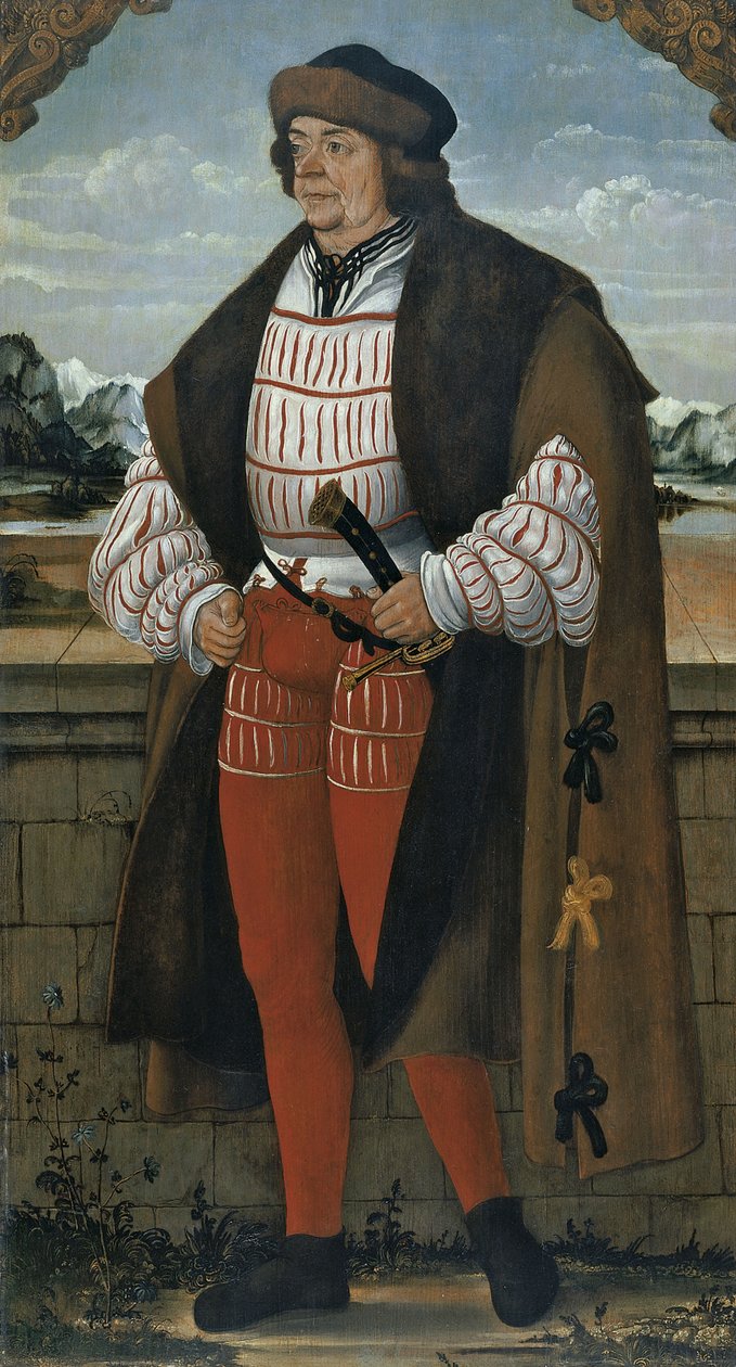 Court Jester, joka tunnetaan nimellä Knight Christoph, 1515 tekijältä Hans Wertinger von