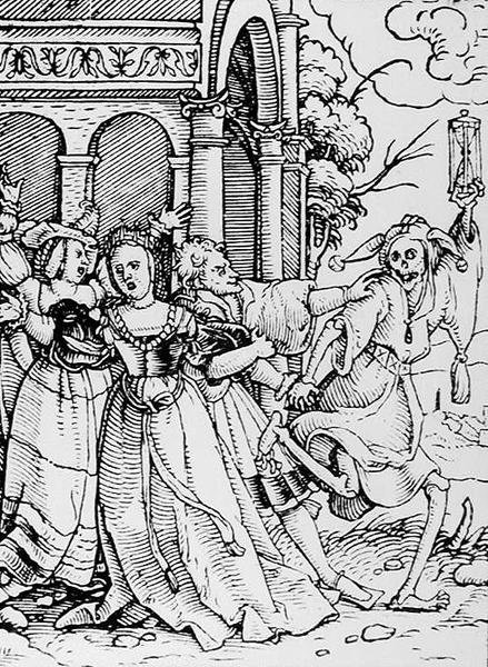 Kuolema ja hovimies, teoksesta The Dance of Death, kaiverrus Hans Lutzelburger, n. 1538 tekijältä Hans after Holbein the Younger