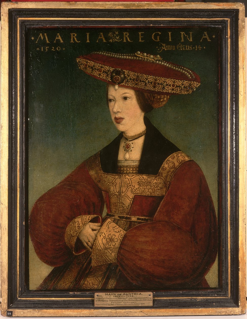 Itävallan Maria, n. 1520 (öljy perunalevyssä) tekijältä Hans or Johan Maler