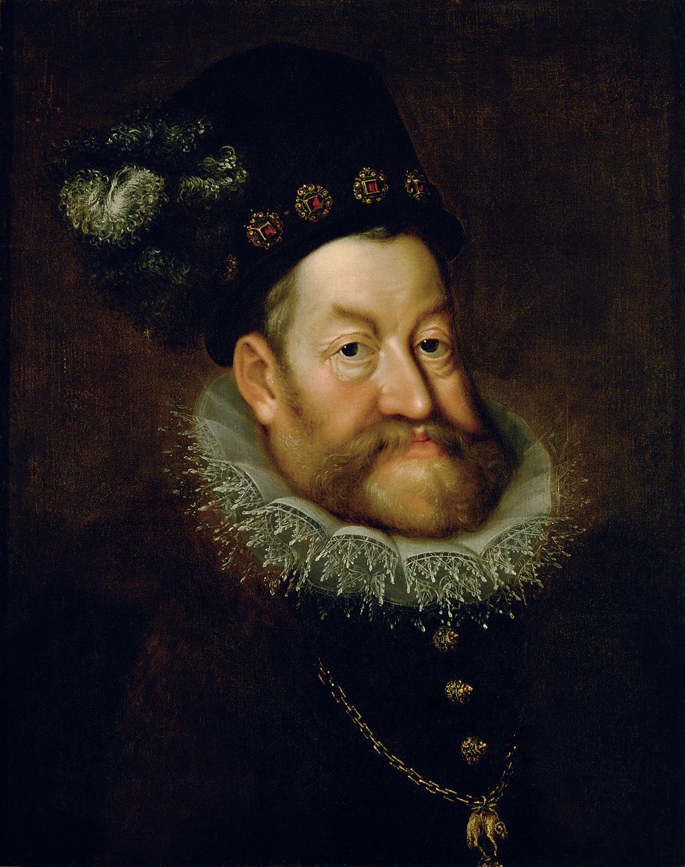 Saksa: Kaiser Rudolf II. (1552-1612) Keisari Rudolf II:n muotokuva. tekijältä Hans von Aachen