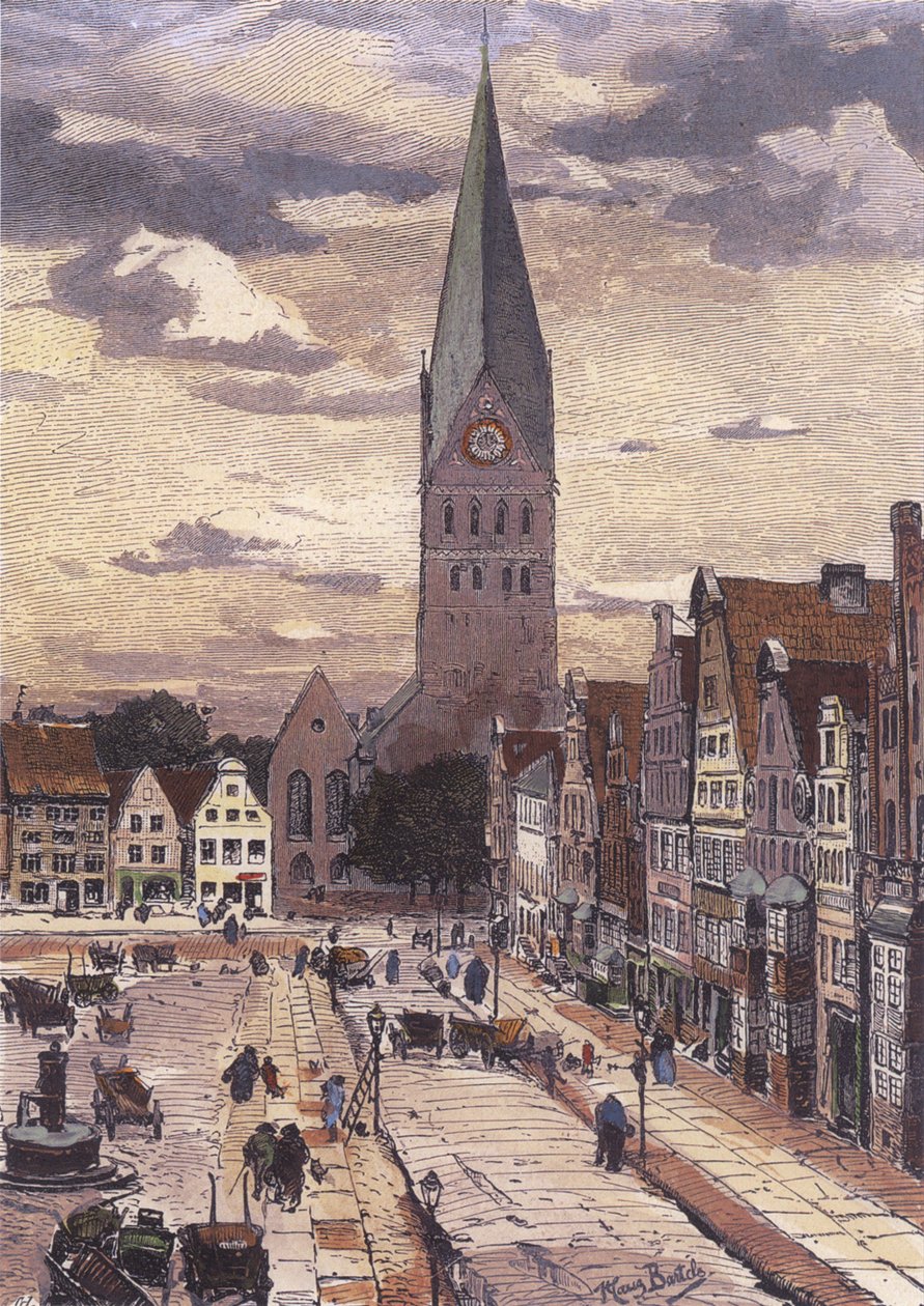 Am Sande (Blick nach Osten zum Turm der St.Johanniskirche) tekijältä Hans von Bartels