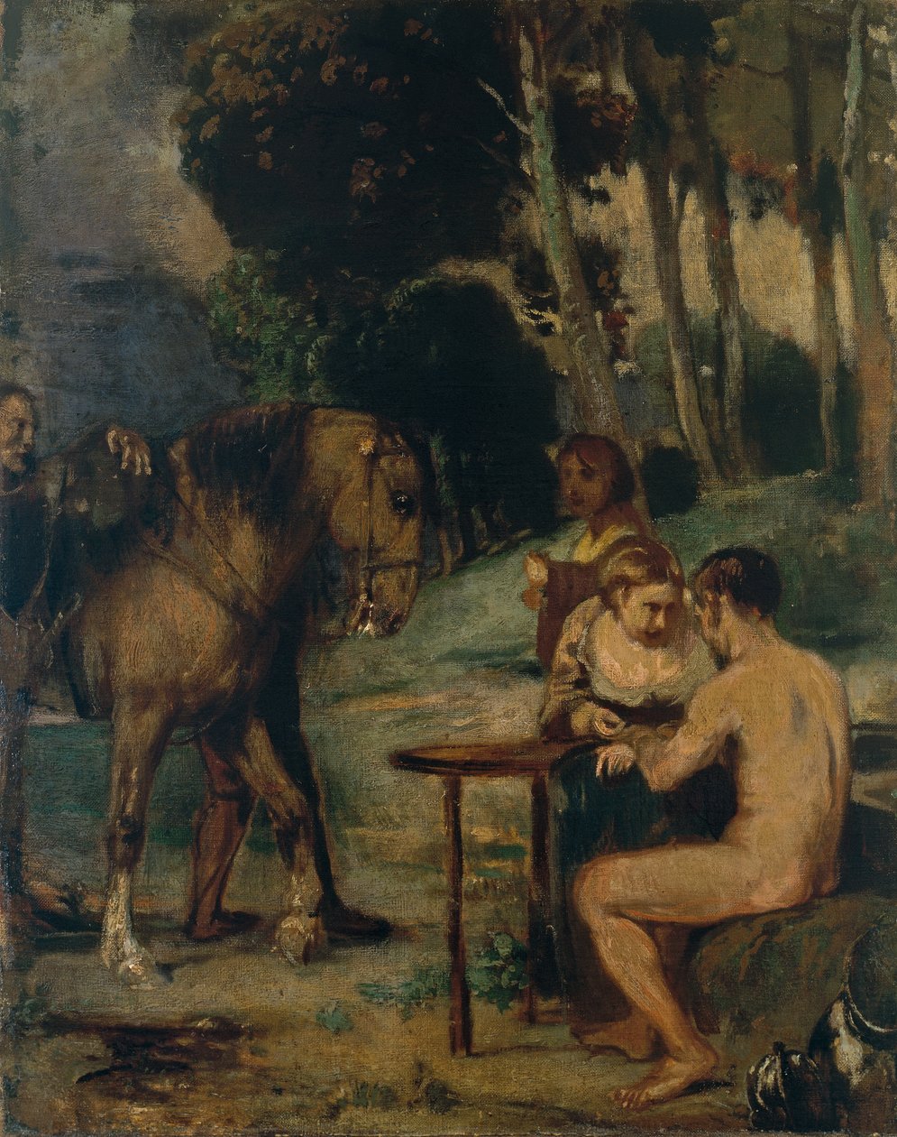 Abendliche Waldszene tekijältä Hans von Marées