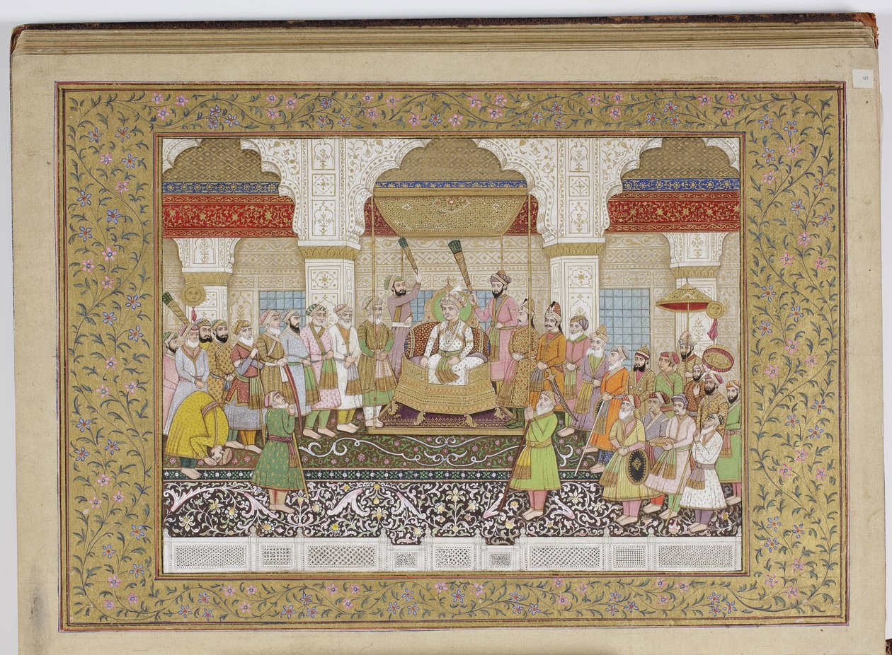 Mughal-dynastian sukututkimusalbumi, 1855 (läpinäkymätön wc ja kulta paperilla) tekijältä Haqim Ahasan Ullah Khan