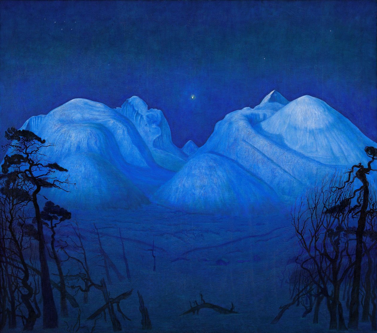 Talviyö vuorilla tekijältä Harald Oscar Sohlberg