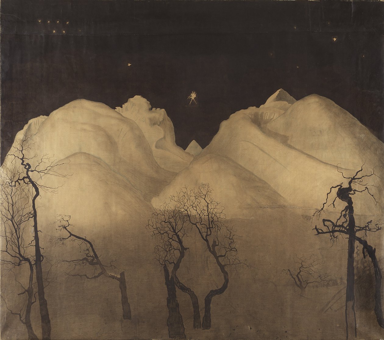 Talviyö vuorilla. tutkimus, 1902-2 tekijältä Harald Oscar Sohlberg