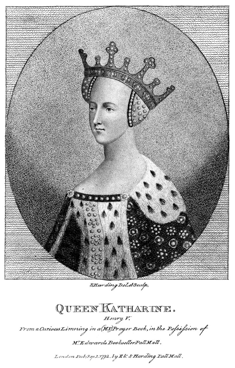Katariina Valois 1401-1437, kuningas Henrik V:n kuningatar puoliso, 1792. tekijältä Harding
