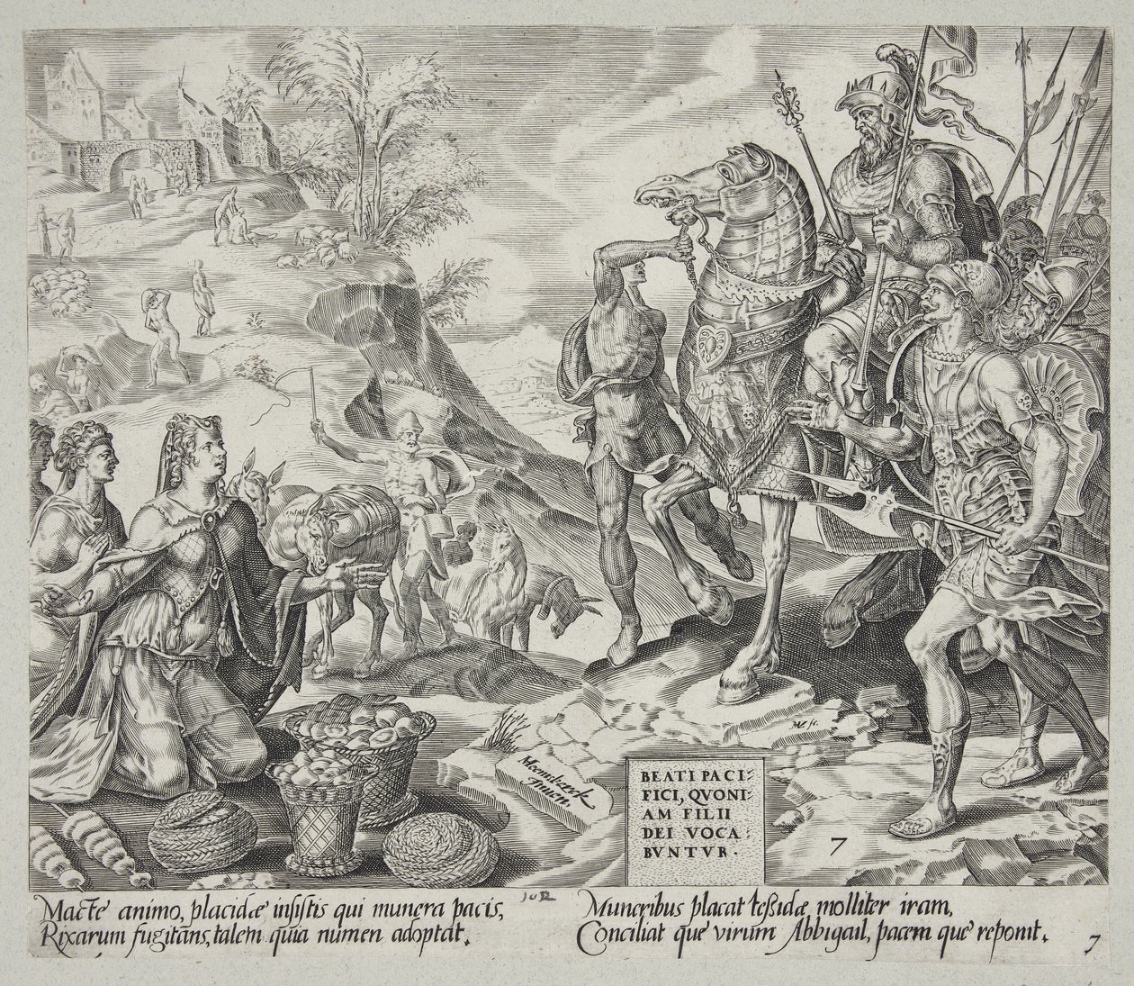 Feliços els pacificadors. Abigail calmant Davidfinnish tekijältä Harmen Jansz. Muller