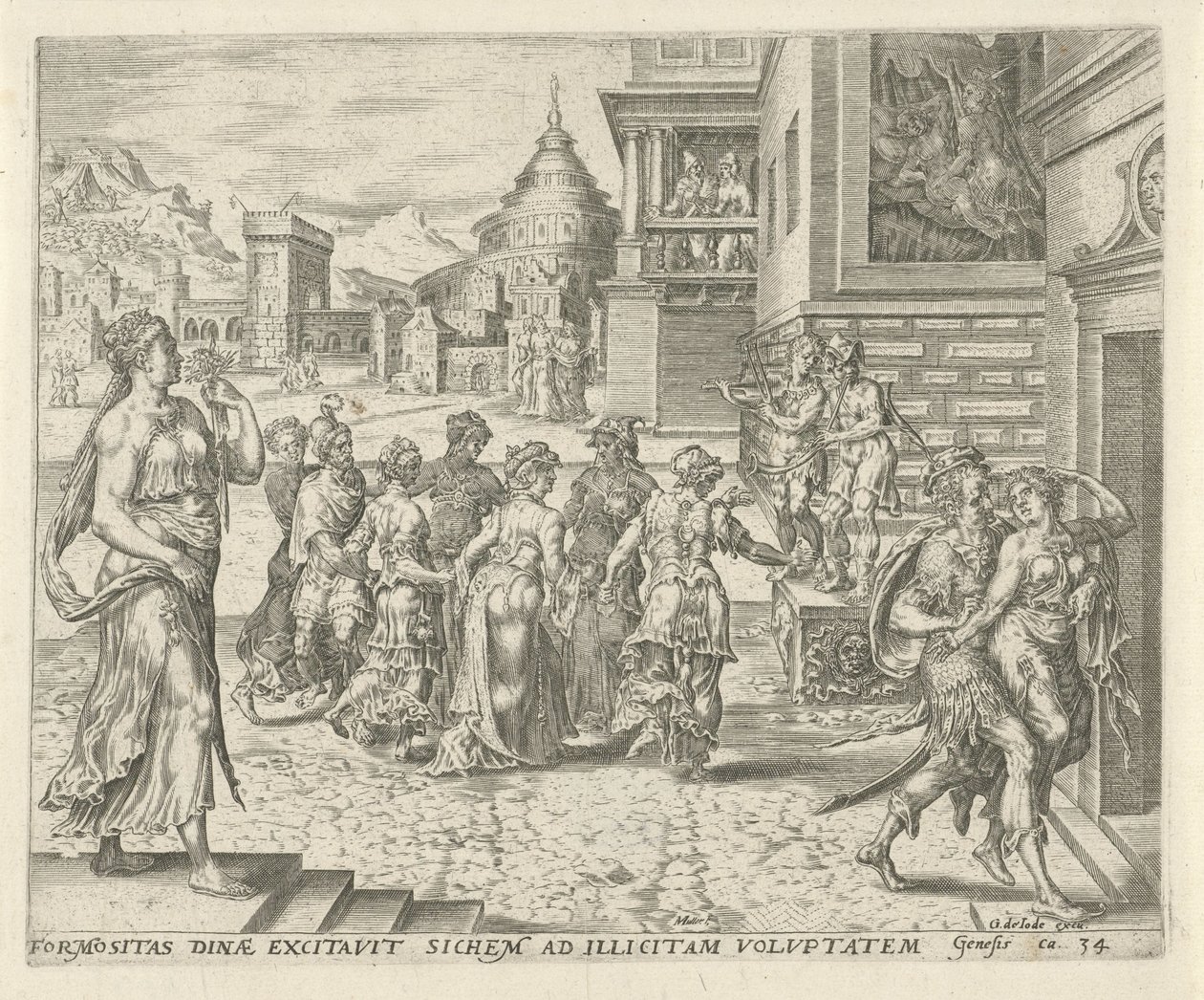 Dina dominada i violada per Siquem Història de Dina i Siquem (títol de la sèrie) acabat tekijältä Harmen Jansz Muller