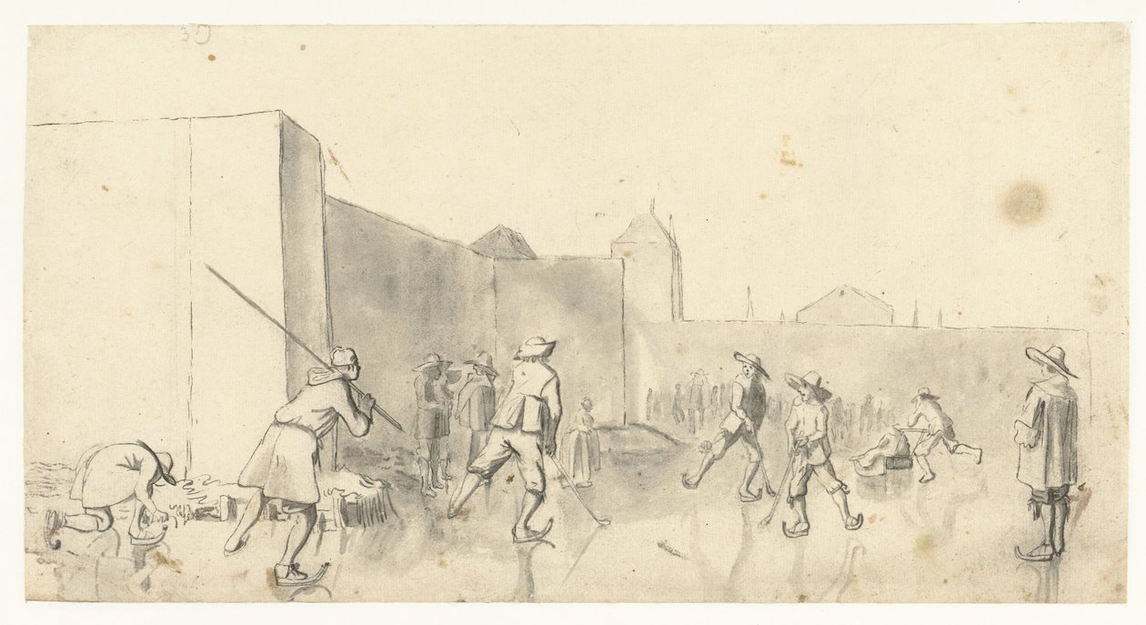 Luistelijat Zijlpoortissa, Haarlemissa tekijältä Harmen ter Borch