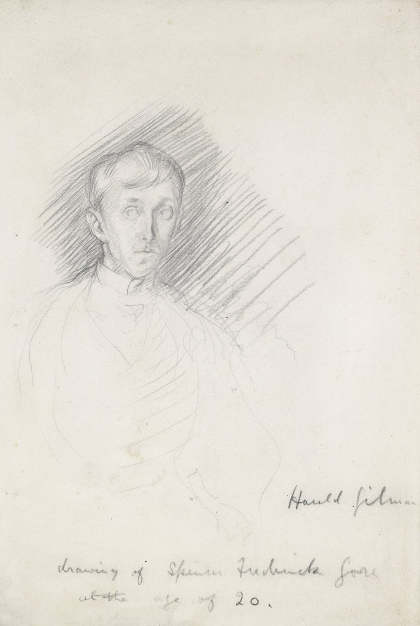 Frederick Spencer Goren (1878 - 1914) muotokuva (grafiitti paperille) tekijältä Harold Gilman