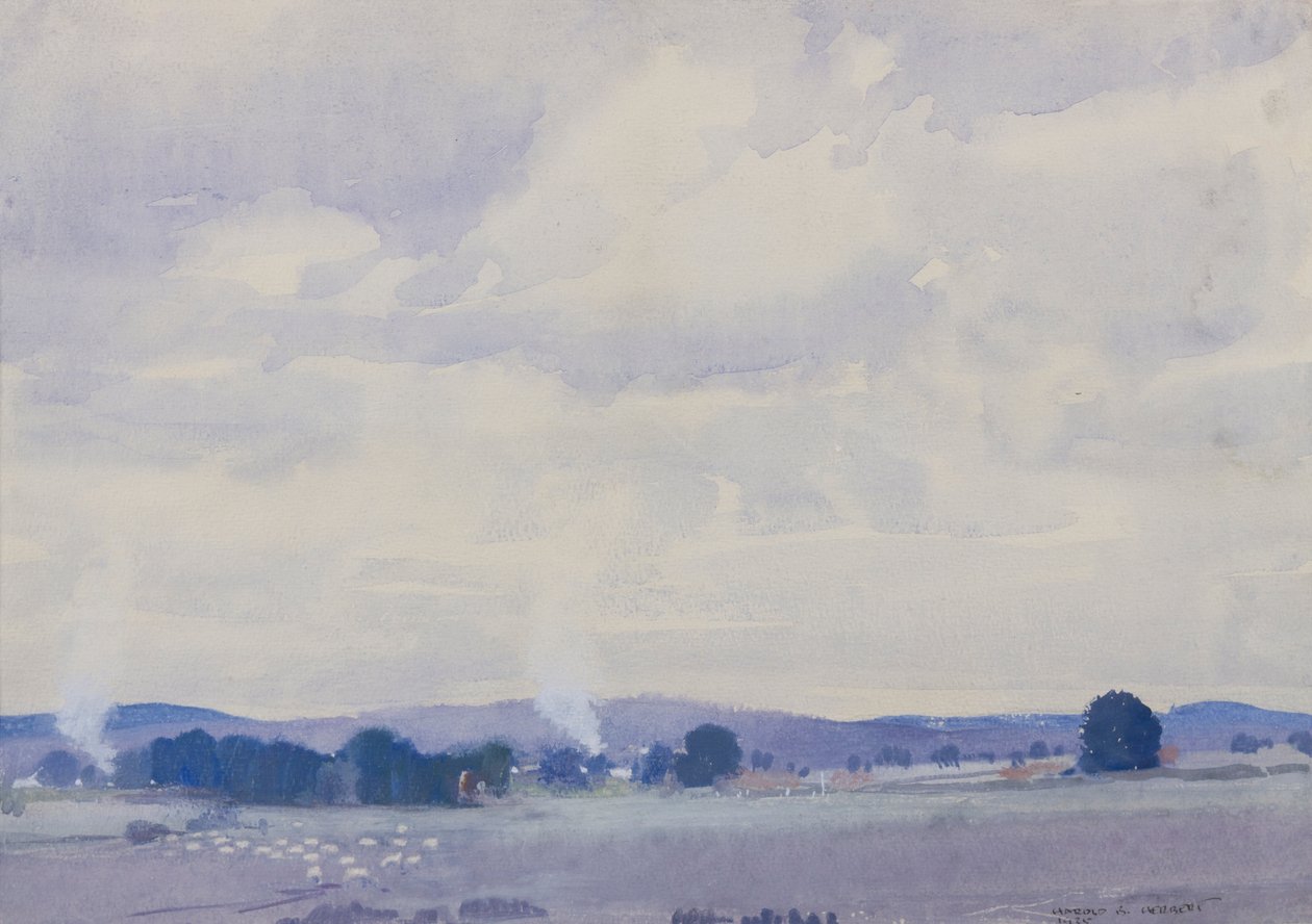 Lammasmaata, Victoria, 1935 (wc & guassi paperille). tekijältä Harold Brocklebank Herbert