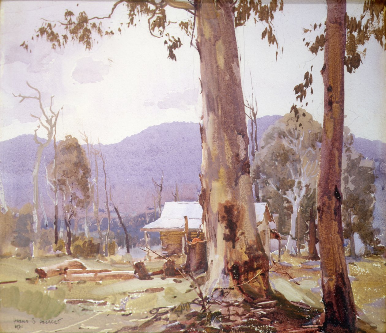 Uudisasukkaiden koti Kiewa Valleyssa, Victoria tekijältä Harold Brocklebank Herbert