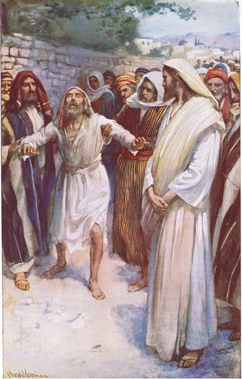 Bartimeus, kuvitus Harold Copping Picturesista: The Crown Series, noin 1920-luku tekijältä Harold Copping