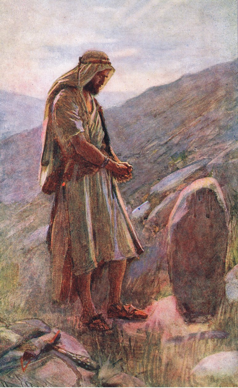Jacobsin lupaus, kuvitus Pictures That Teach The Crown -sarjasta, 1920 tekijältä Harold Copping