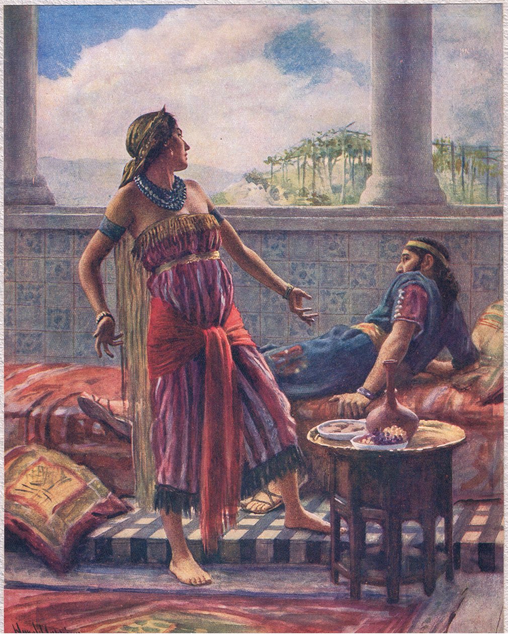 Jezebel, kuvitus teoksesta "Women of the Bible", julkaisija The Religious Tract Society tekijältä Harold Copping