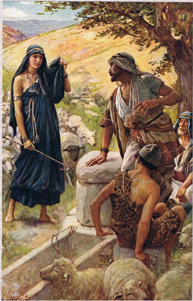 Rachel, kuvitus teoksesta "Women of the Bible", julkaisija The Religious Tract Society tekijältä Harold Copping